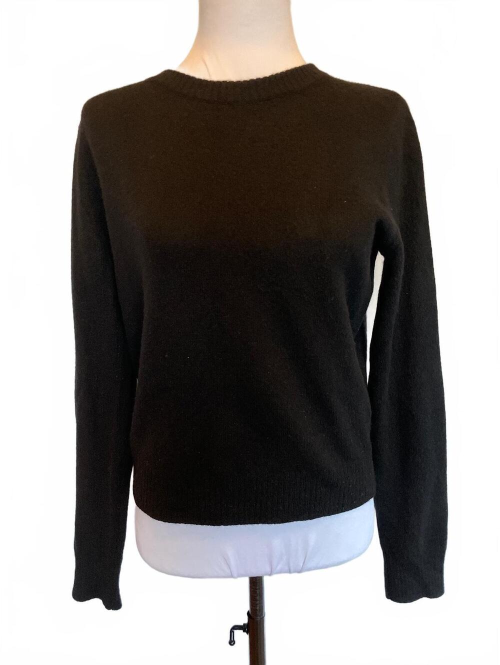 Reformation Jeans Black Recycled Cashmere Wool Crewneck Sweater Small